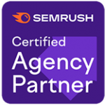 Insignia de socio de agencia SEO de Semrush